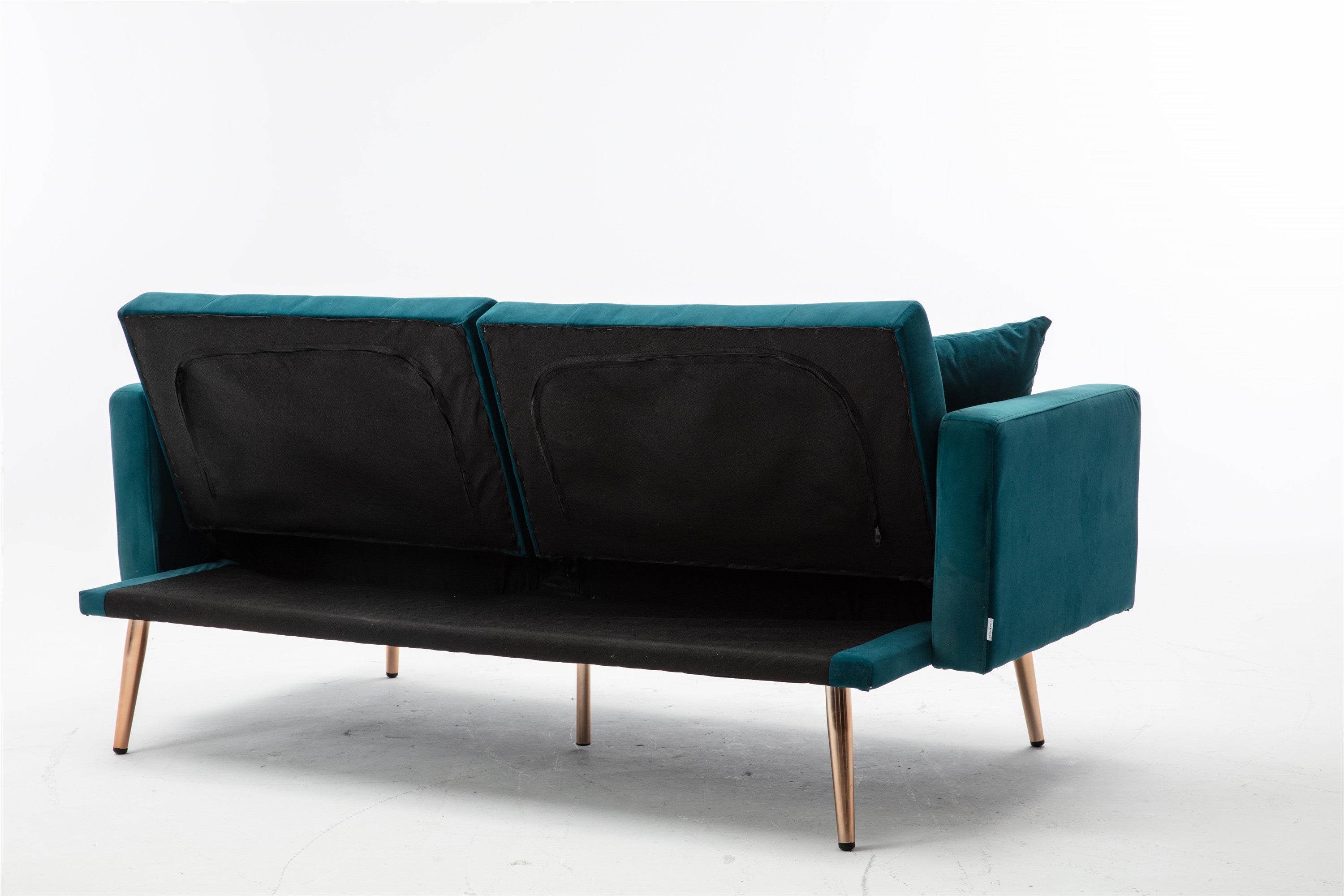 Loveseat Sofa with Rose Gold Metal Feet