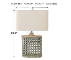 Gray Table Lamp