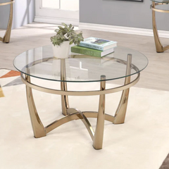 Coffee Table in Champagne & Clear Glass