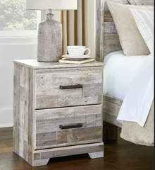 Whitewash Nightstand - 2 drawers