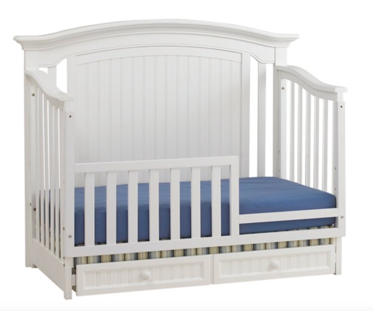 White solid Wood 4-in-1 Convertible Crib