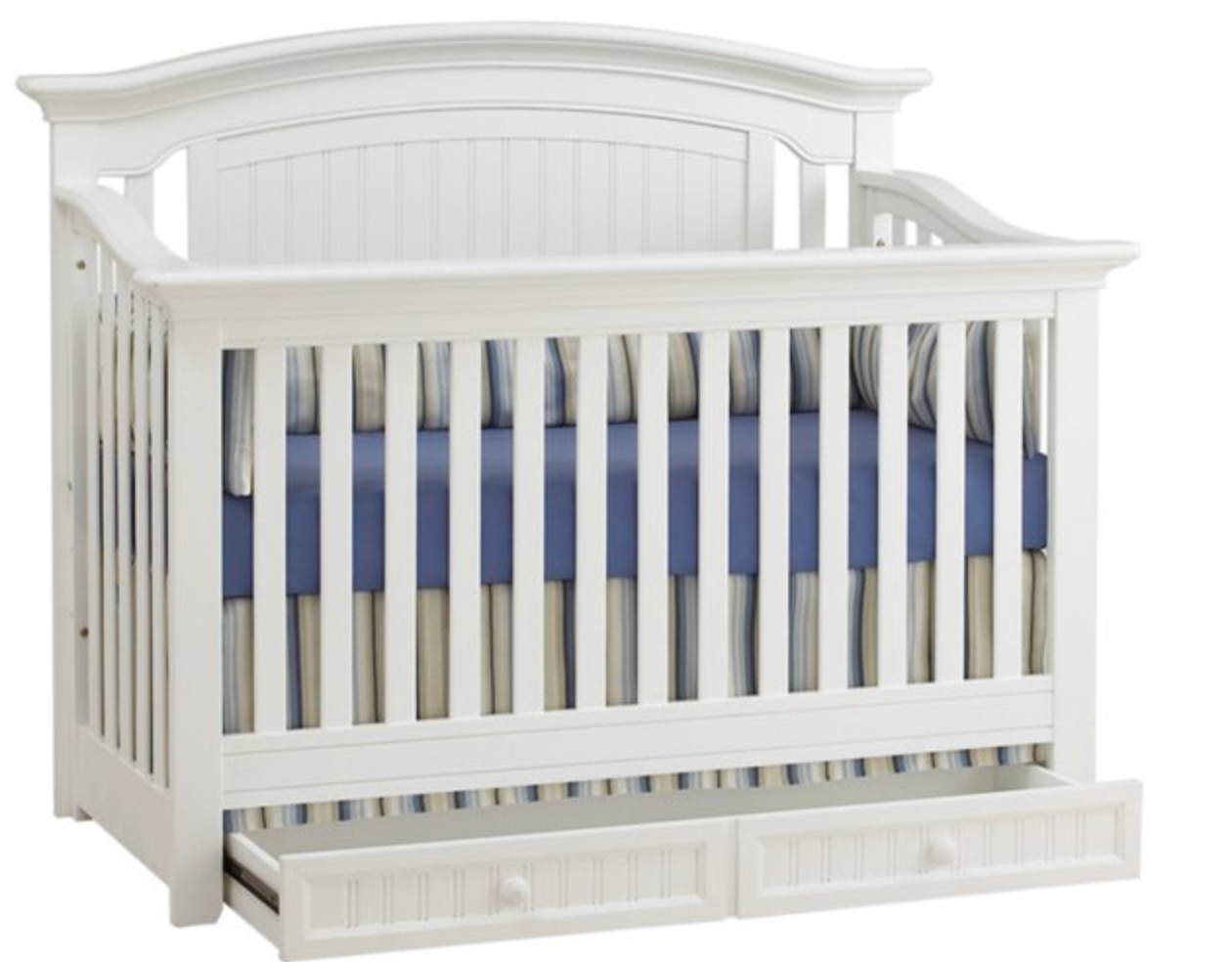 White solid Wood 4-in-1 Convertible Crib