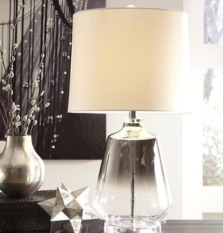 Translucent Silver Glass Contemporary Table Lamp