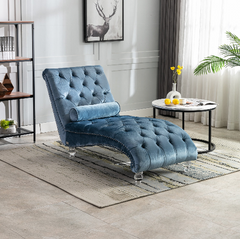 Light Blue Velvet Sofa Chair