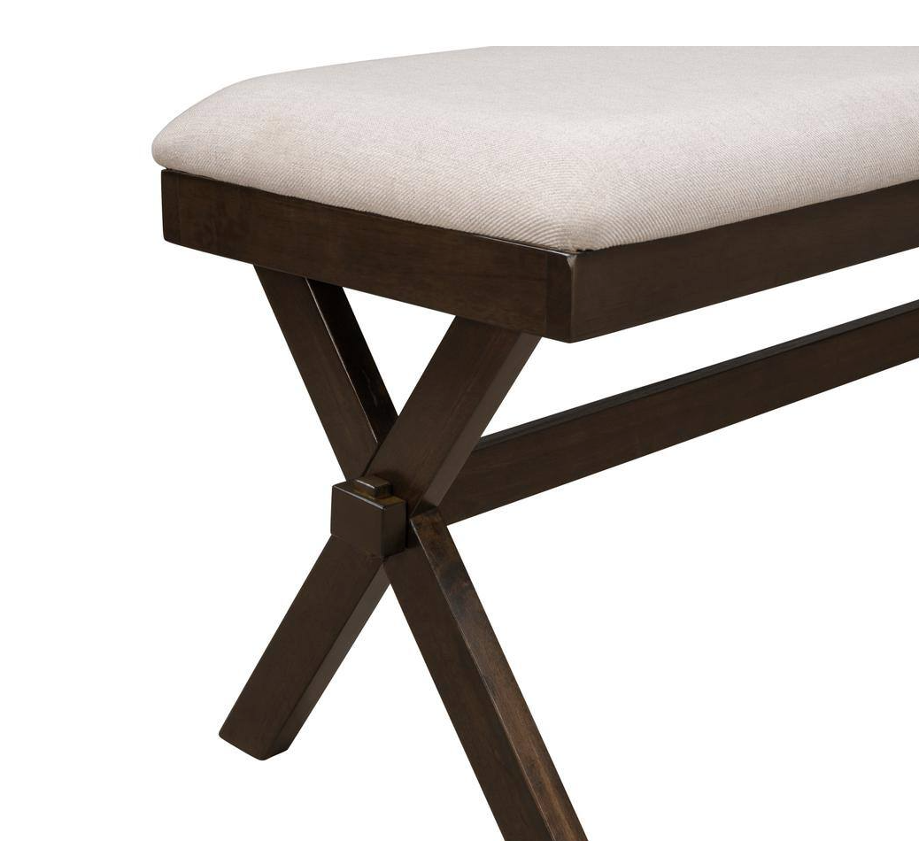 Rustic Wood Upholstered Bench