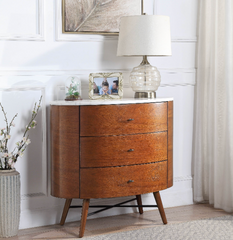 Retro Chest with Three Drawers - Walnut