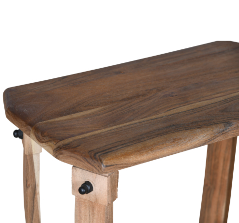 Retro Acacia Rectangular Wood Accent Table