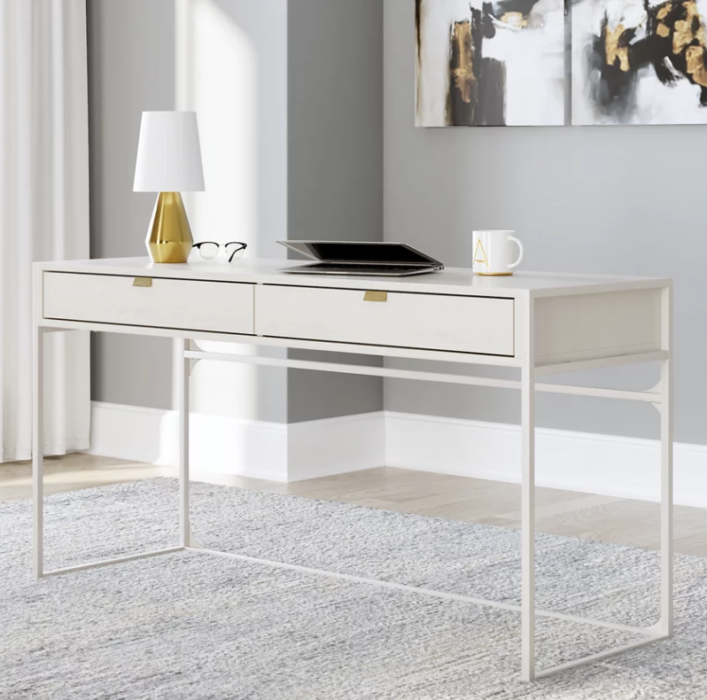 Contemporary & Classic Home Office Desk - White