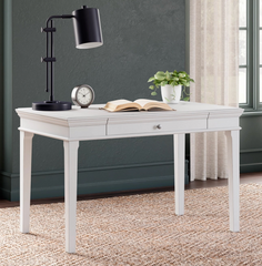 French Style 48" Traditional Home Office Desk - White washed