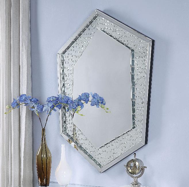 Glass Wall Decor -  Mirrored & Faux Crystals