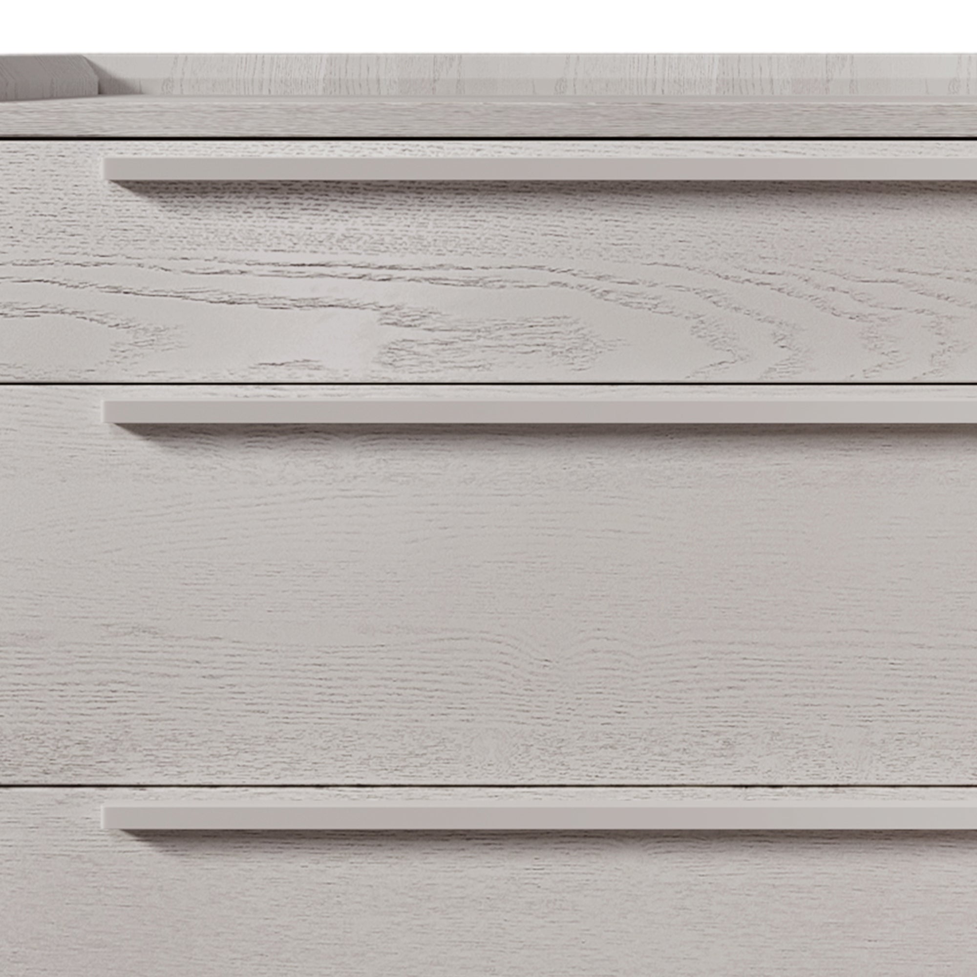 Modern Style Manufactured Wood 3-Drawer Dresser with Solid Wood Legs - Stone Gray