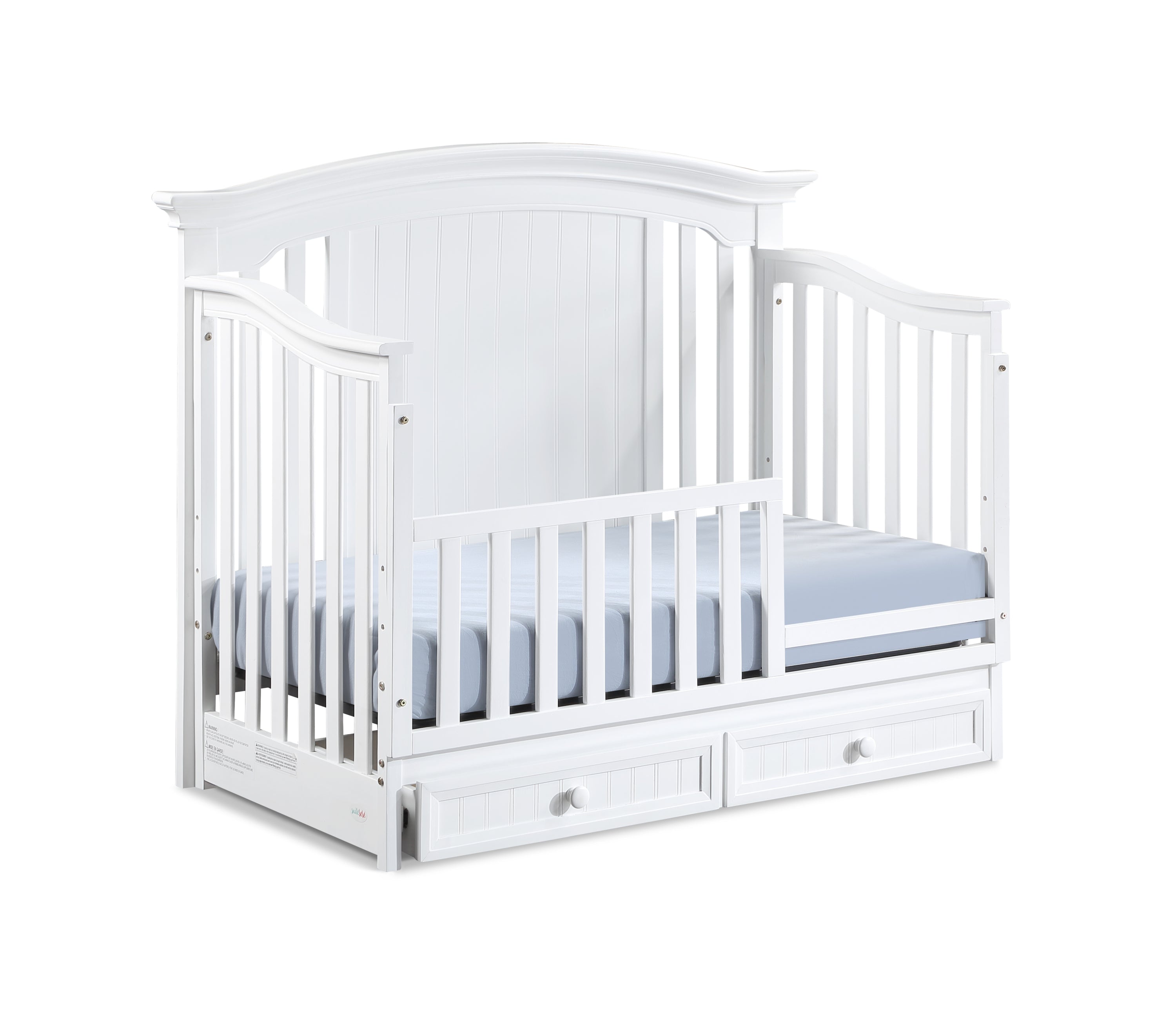 White solid Wood 4-in-1 Convertible Crib