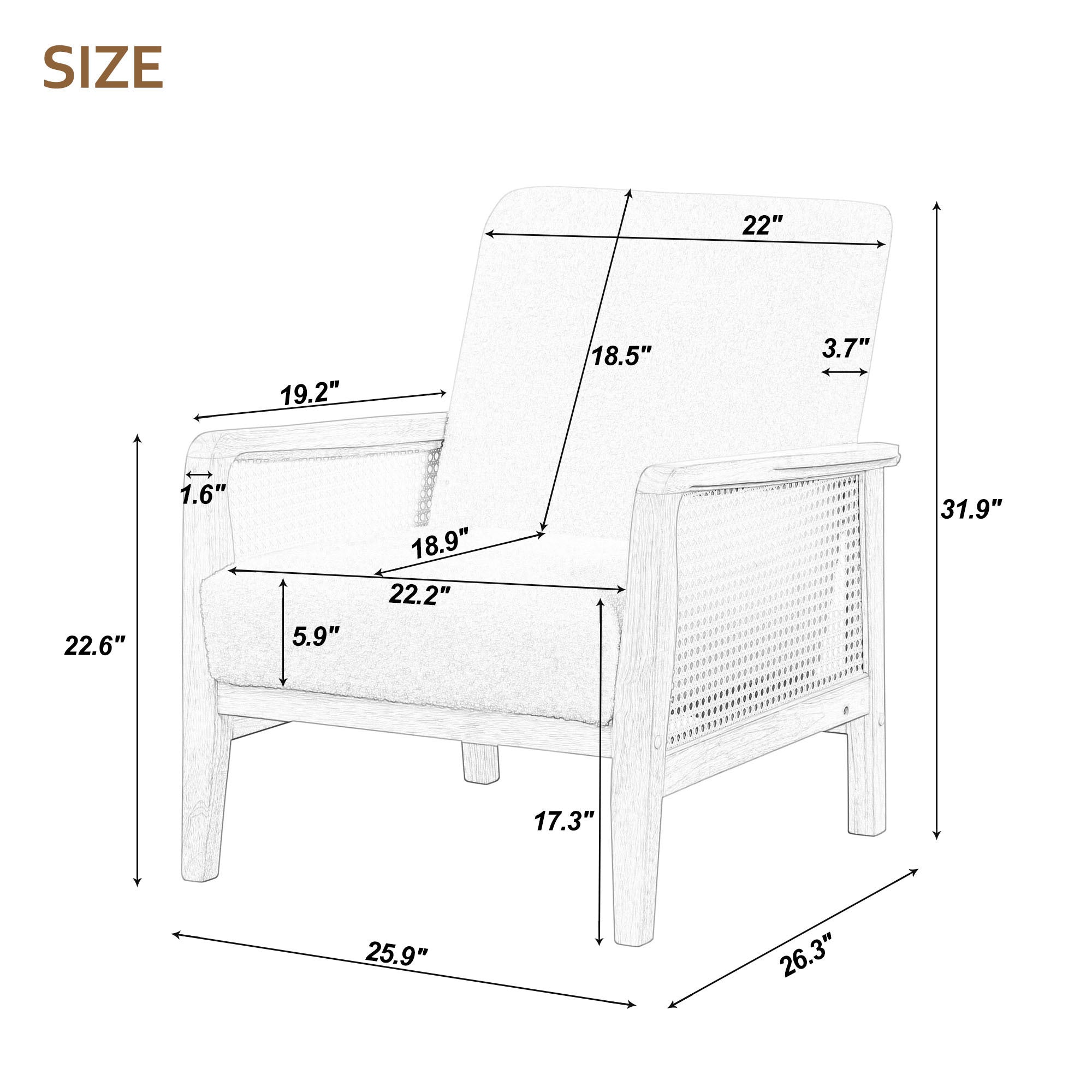 Short Plush Armchair 