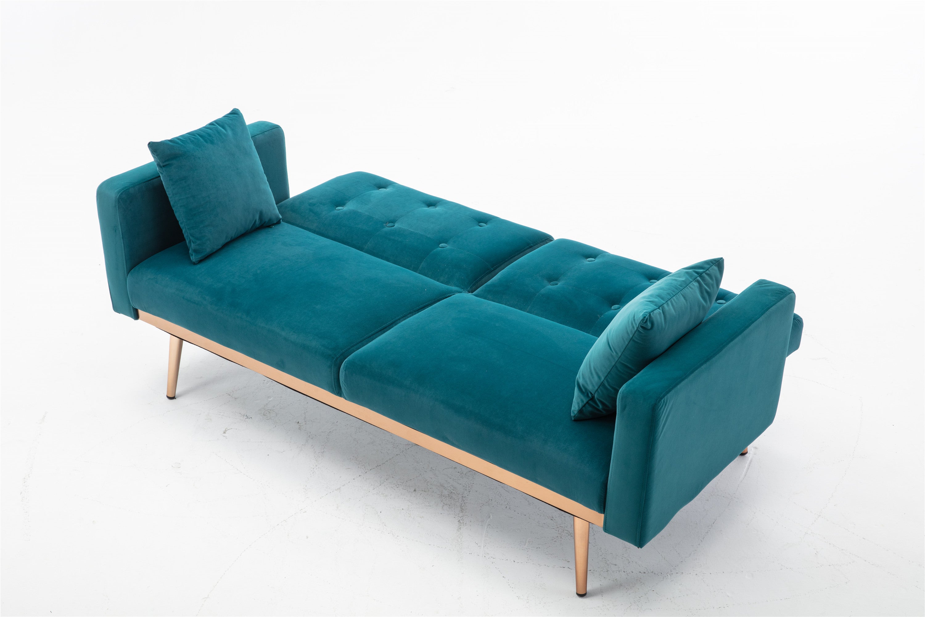 Loveseat Sofa with Rose Gold Metal Feet
