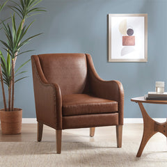 Elegant Faux Leather Accent Chair