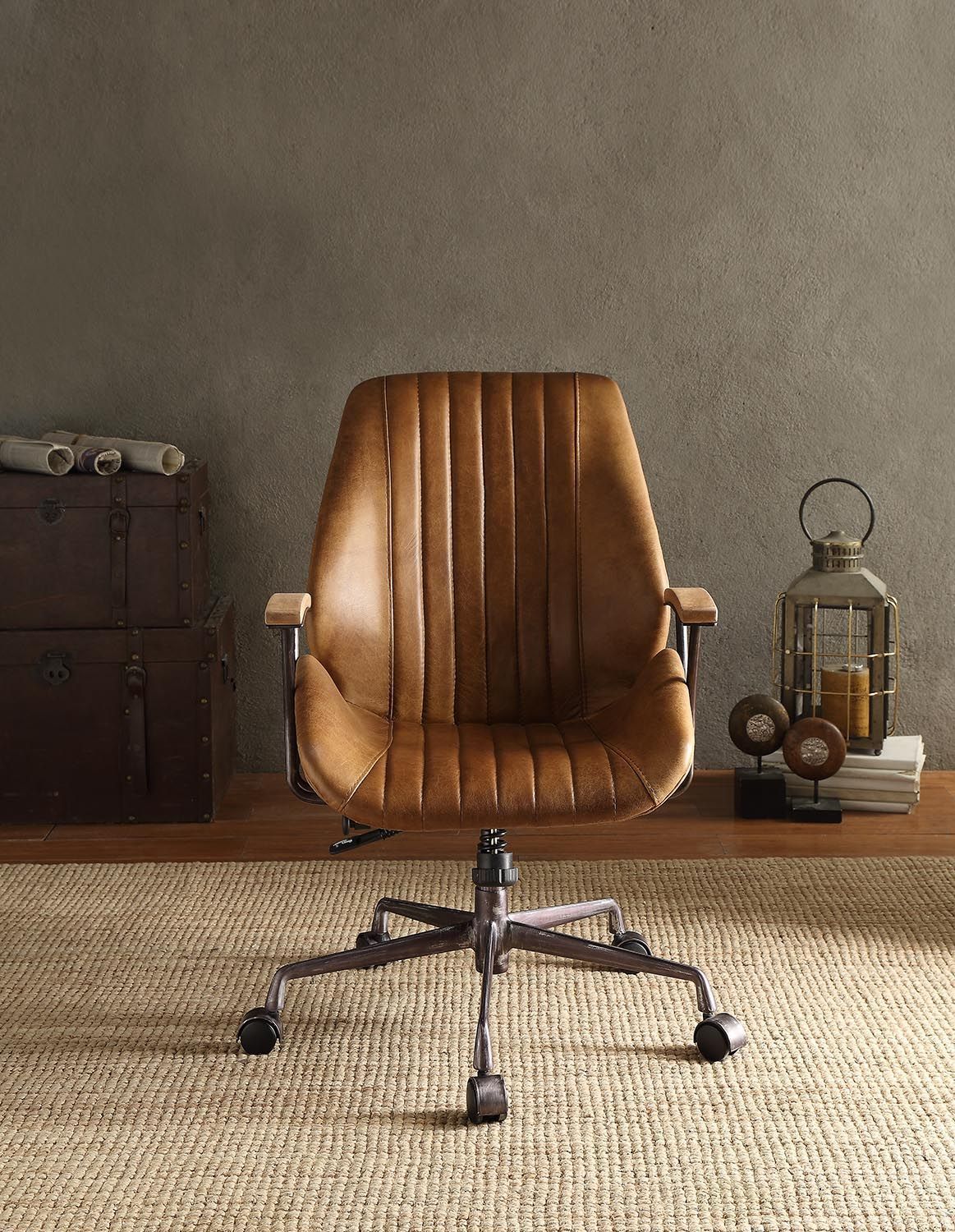 Vintage Office Chair, Top Grain Leather - Coffee