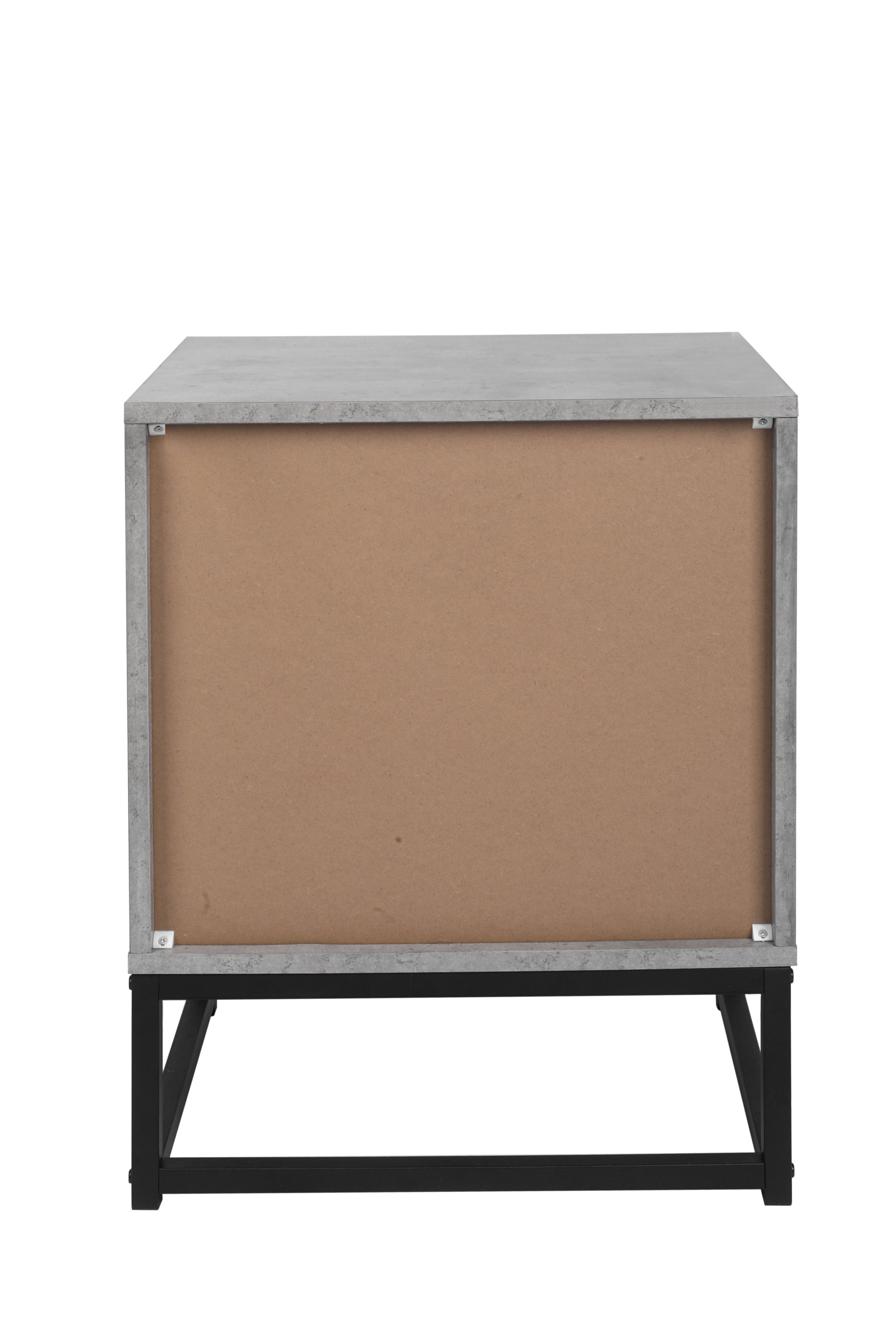 2 Drawer Nightstand,geometric elements - Cement Grey