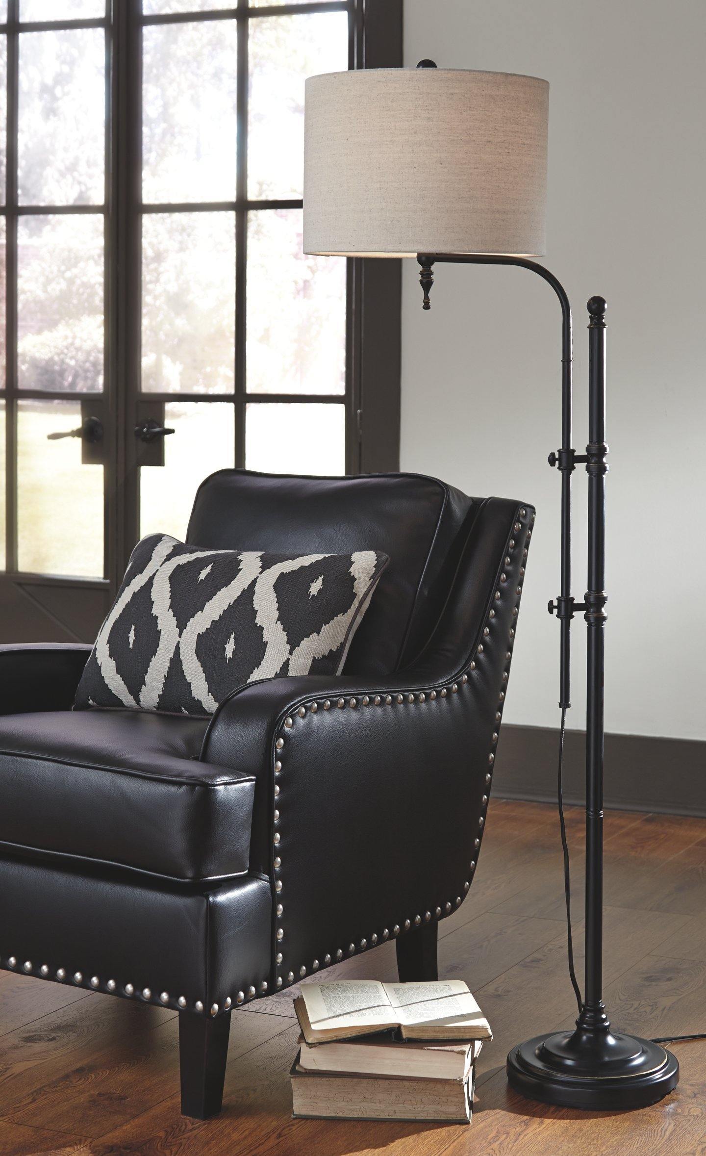 Black Casual Floor Lamp Metal
