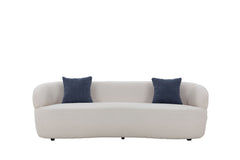 3 Seat Cloud Couch Boucle Modern Curved Sofa Living Room, Bedroom, Office, Beige