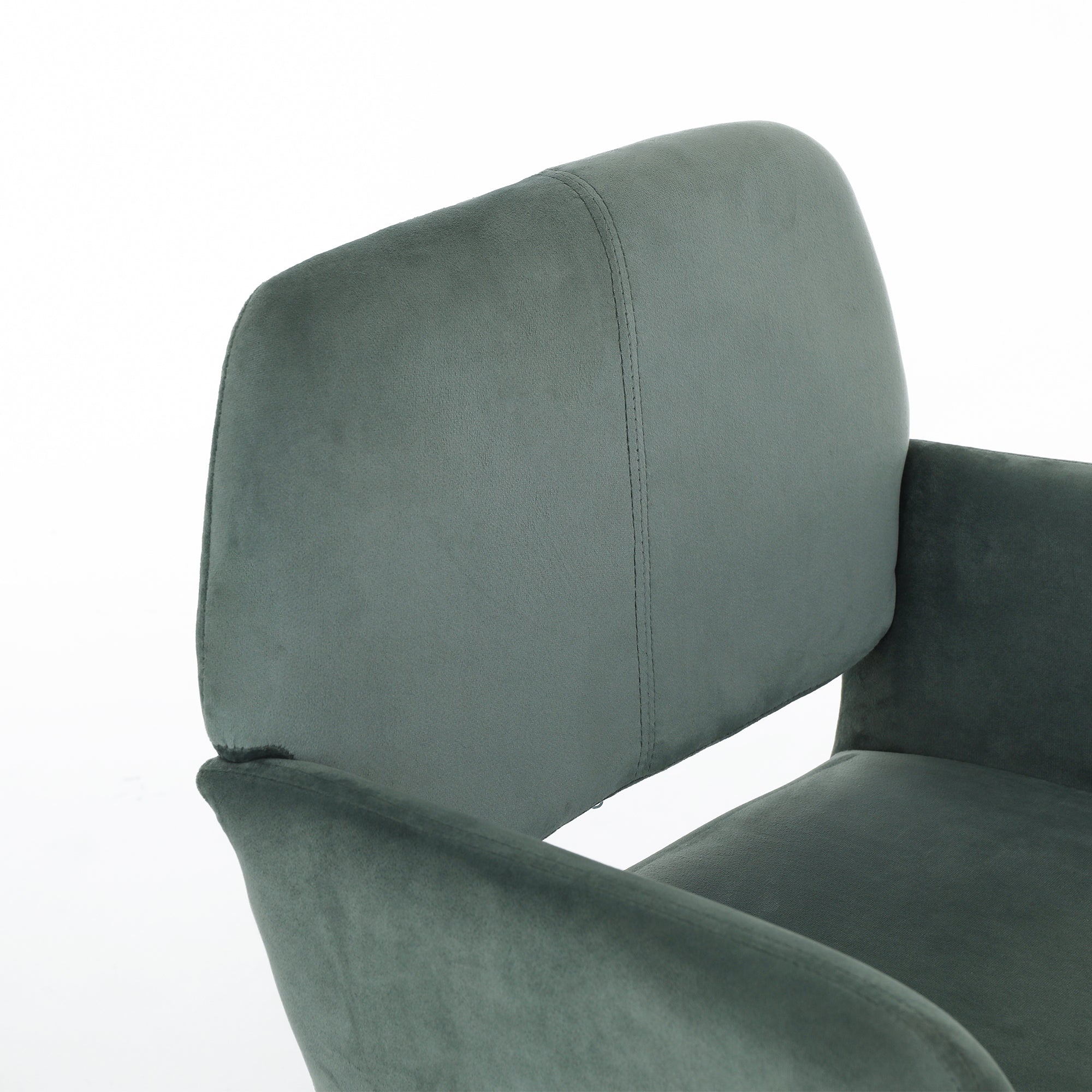 Velvet Dining Chair with Metal Leg - Green + Beech Wooden Printing Leg