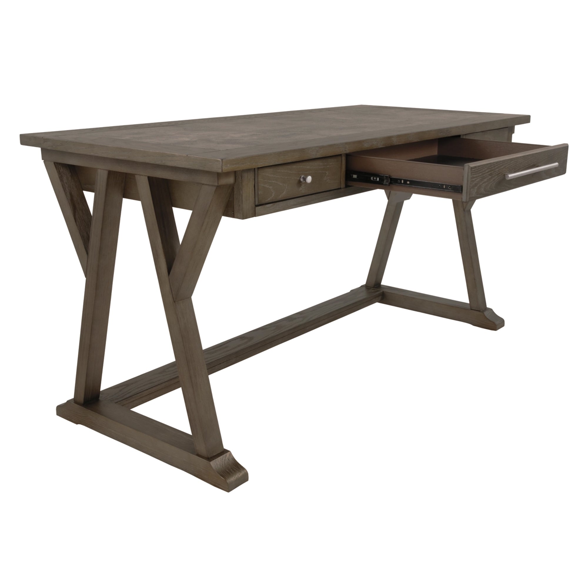 Rustic 60" Casual Home Office Desk - Brown Gray