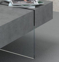 Modern Faux Concrete Floating Coffee Table - Grey