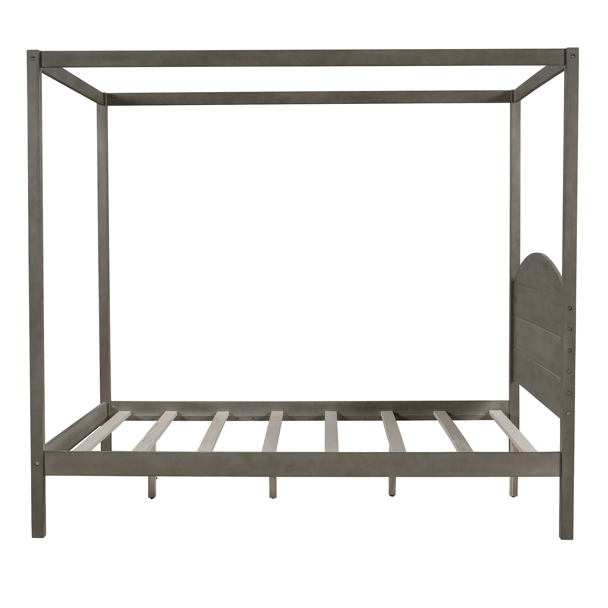 Full Size Canopy Platform Bed - Brown Wash