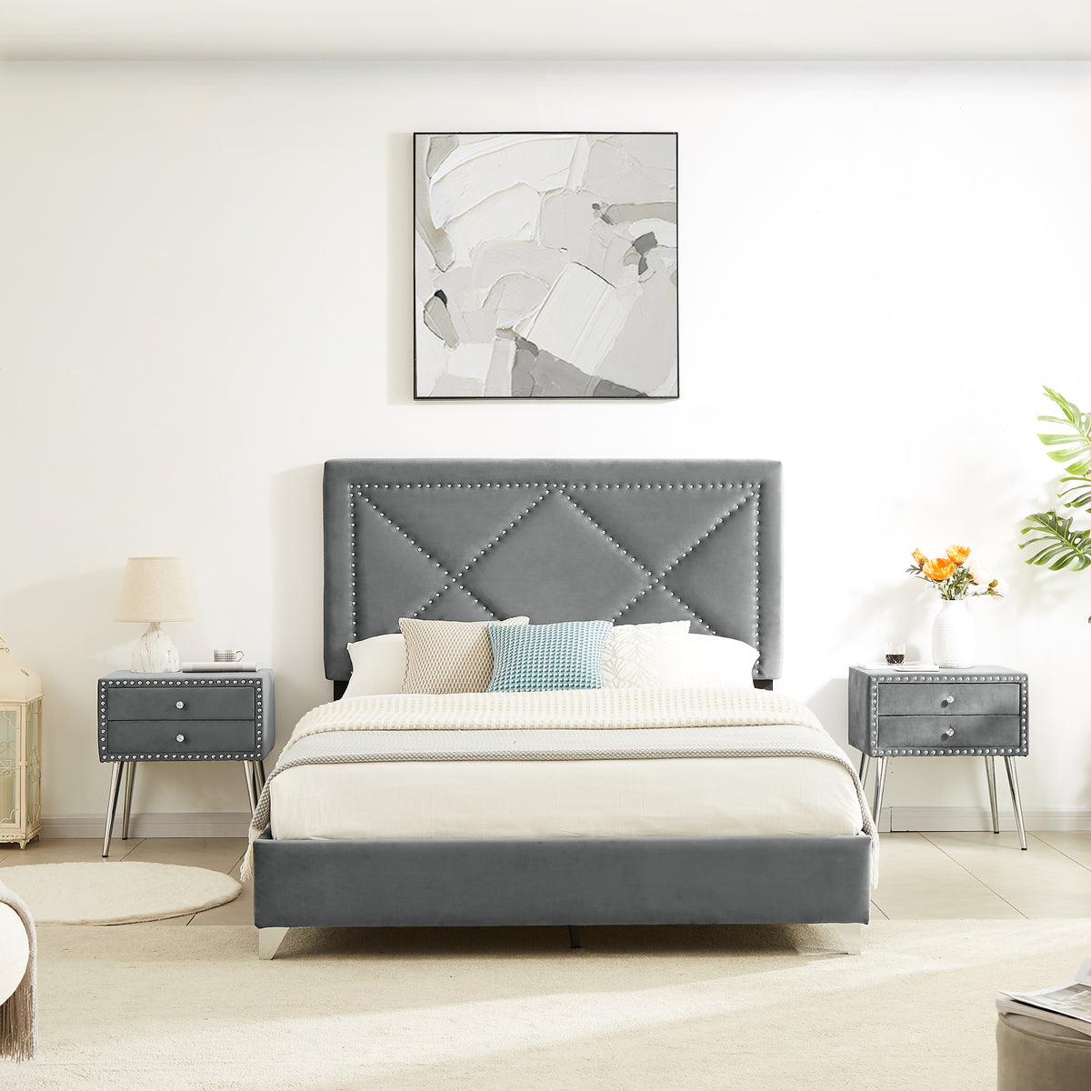Queen Bed with Two (2) nightstands