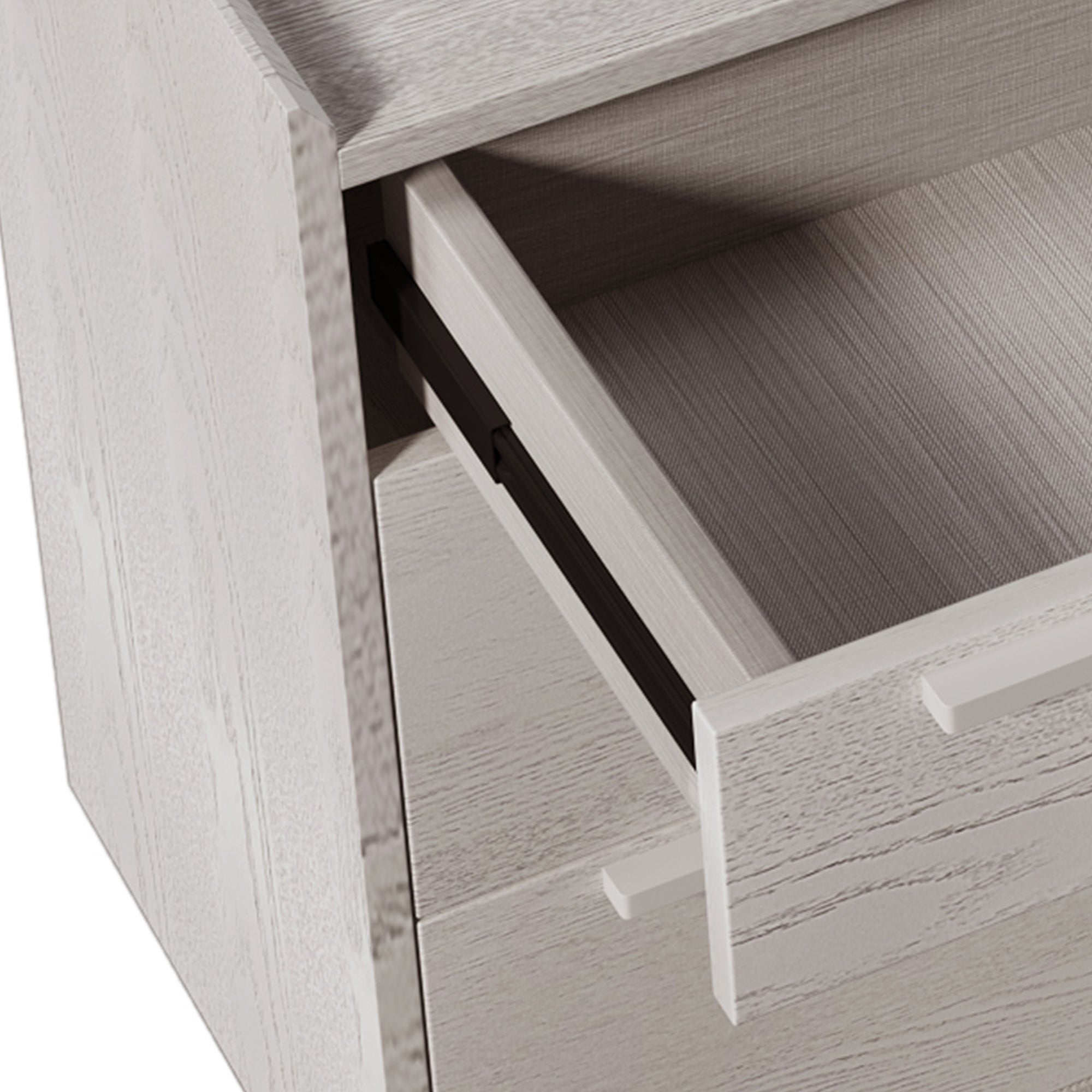Modern Style Manufactured Wood 3-Drawer Dresser with Solid Wood Legs - Stone Gray