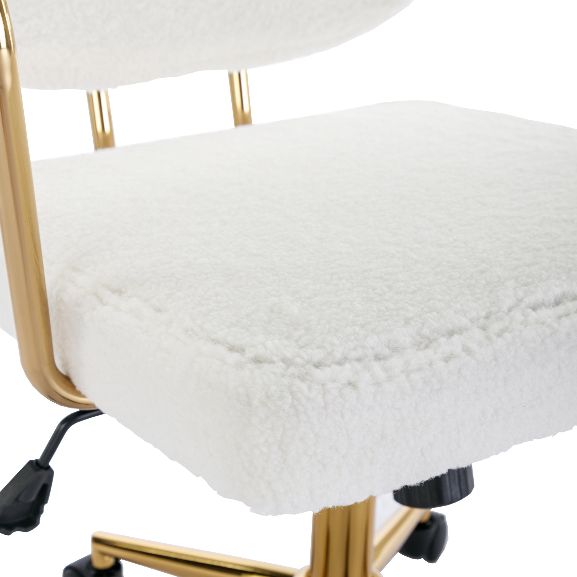 Teddy Velvet Office Desk Chair Bling Desk - White