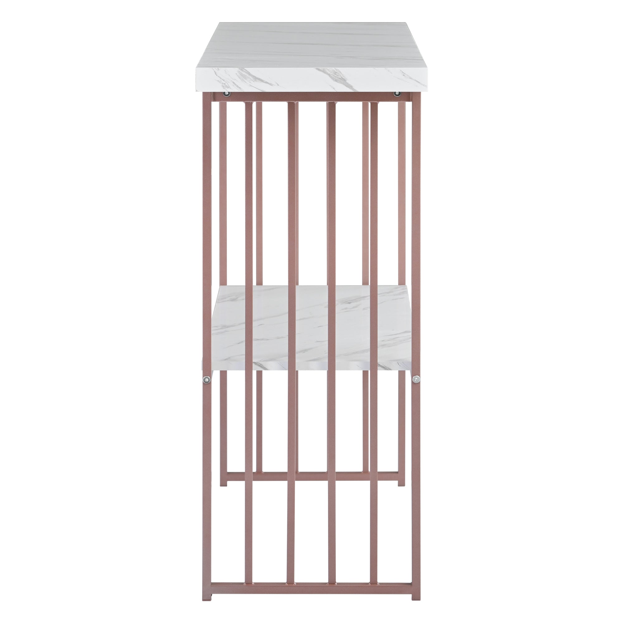 Extra Long Entryway Table with Metal Frame - Pink + White