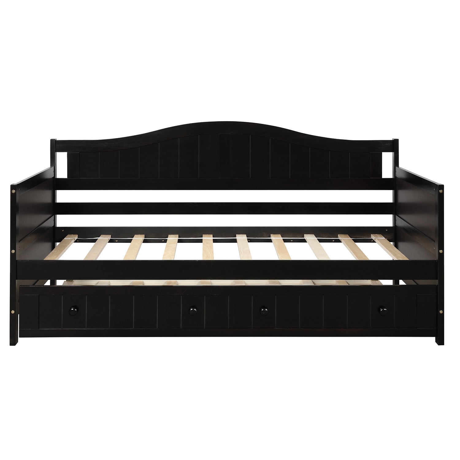 Twin Wooden Daybed with Trundle Bed - Espresso