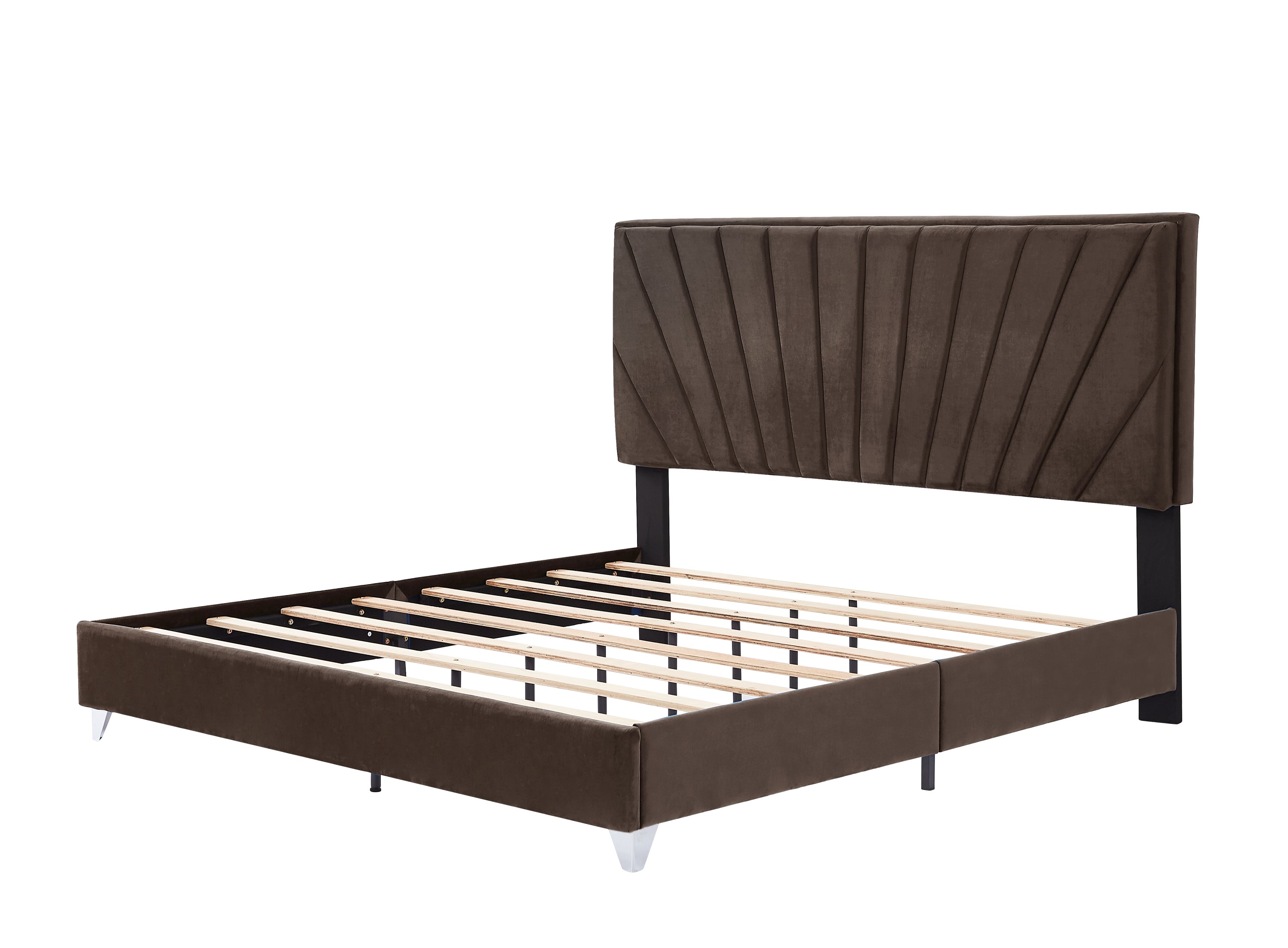 King Bed Beautiful Line Stripe Cushion Headboard - Brown