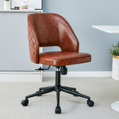 Modern Home PU Office Chair Adjustable 360 ° - Brown