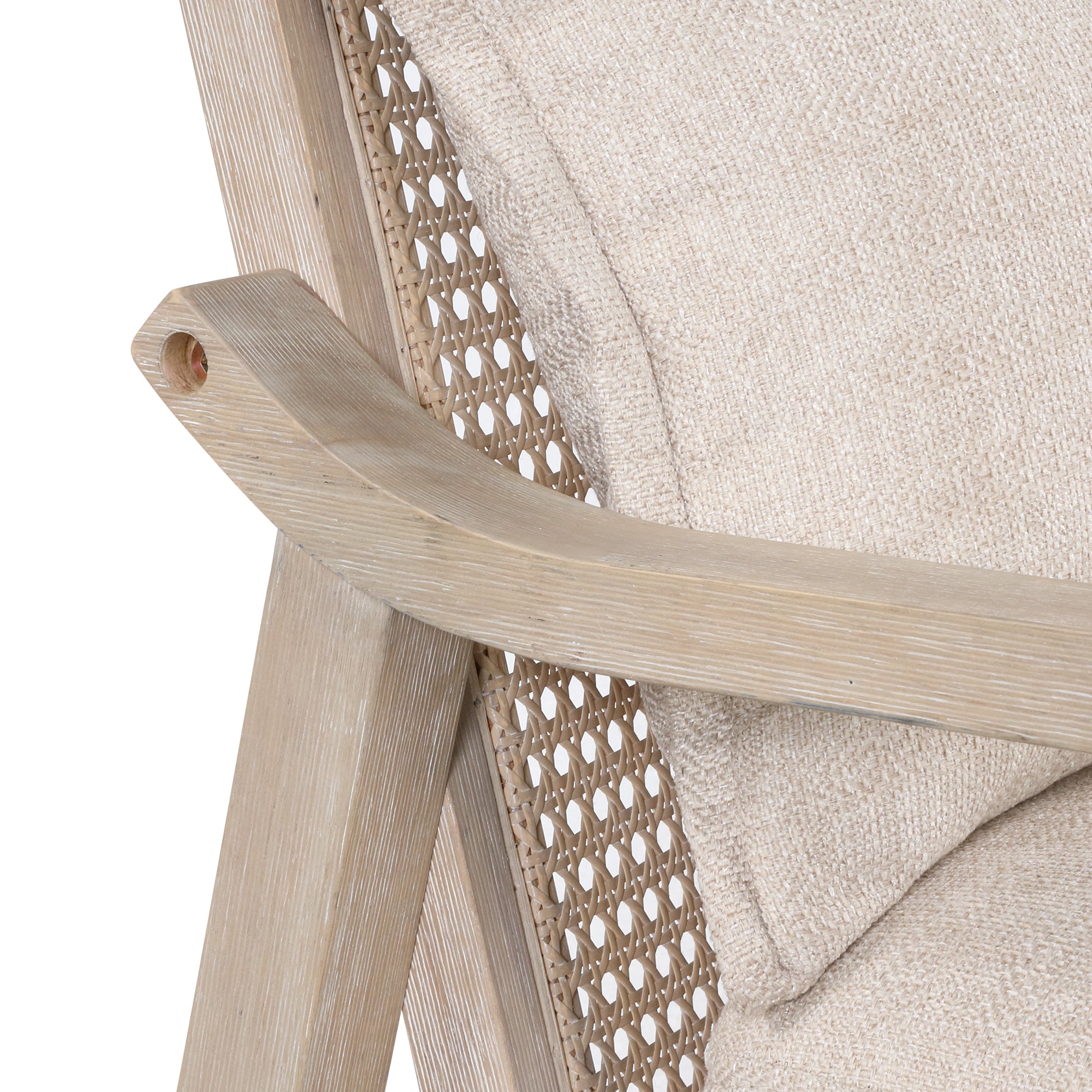 Farmhouse Style Accent Chair with Lumbar Pillow - Natural