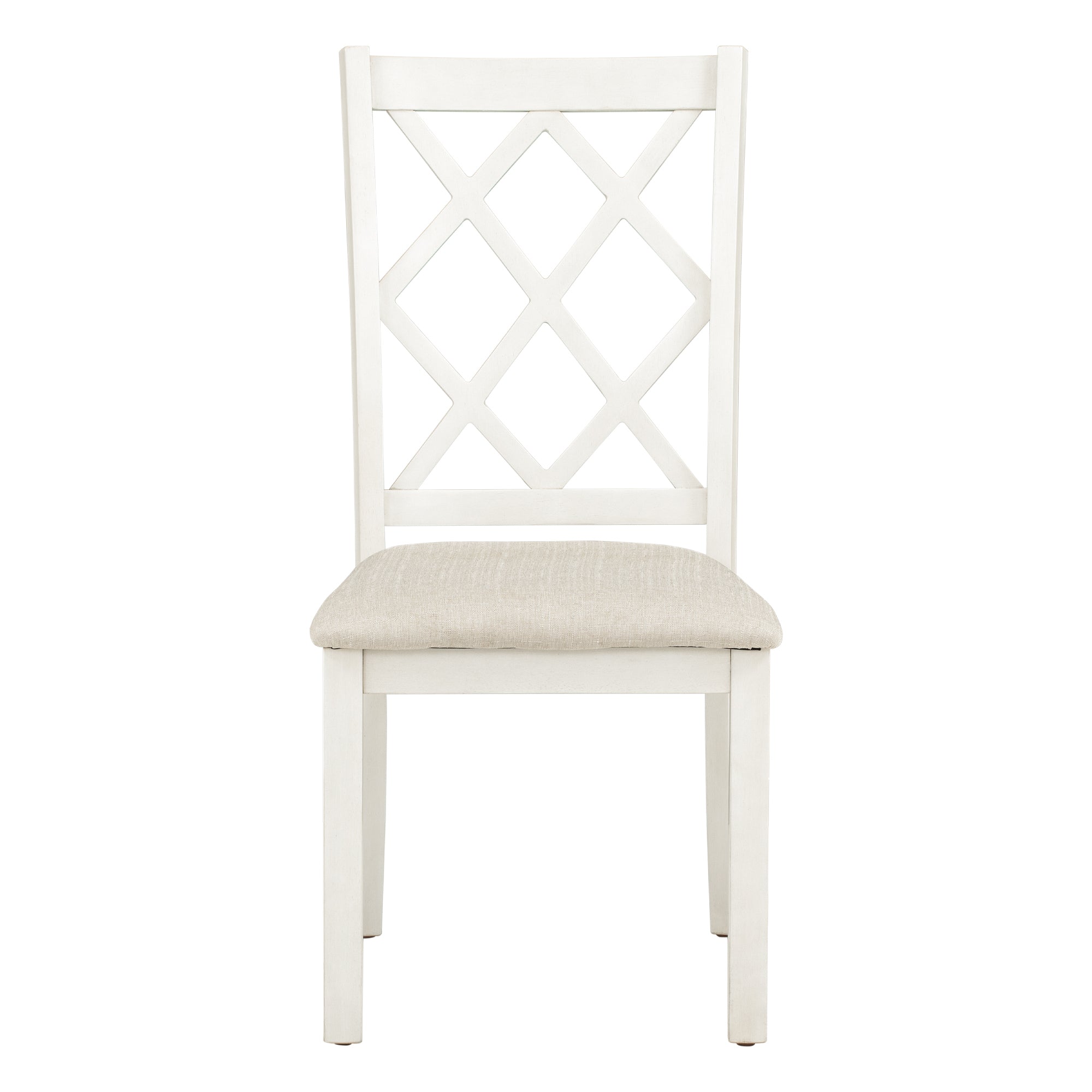 Solid Wood Upholstered Dining Chairs (Set of 4) - Beige