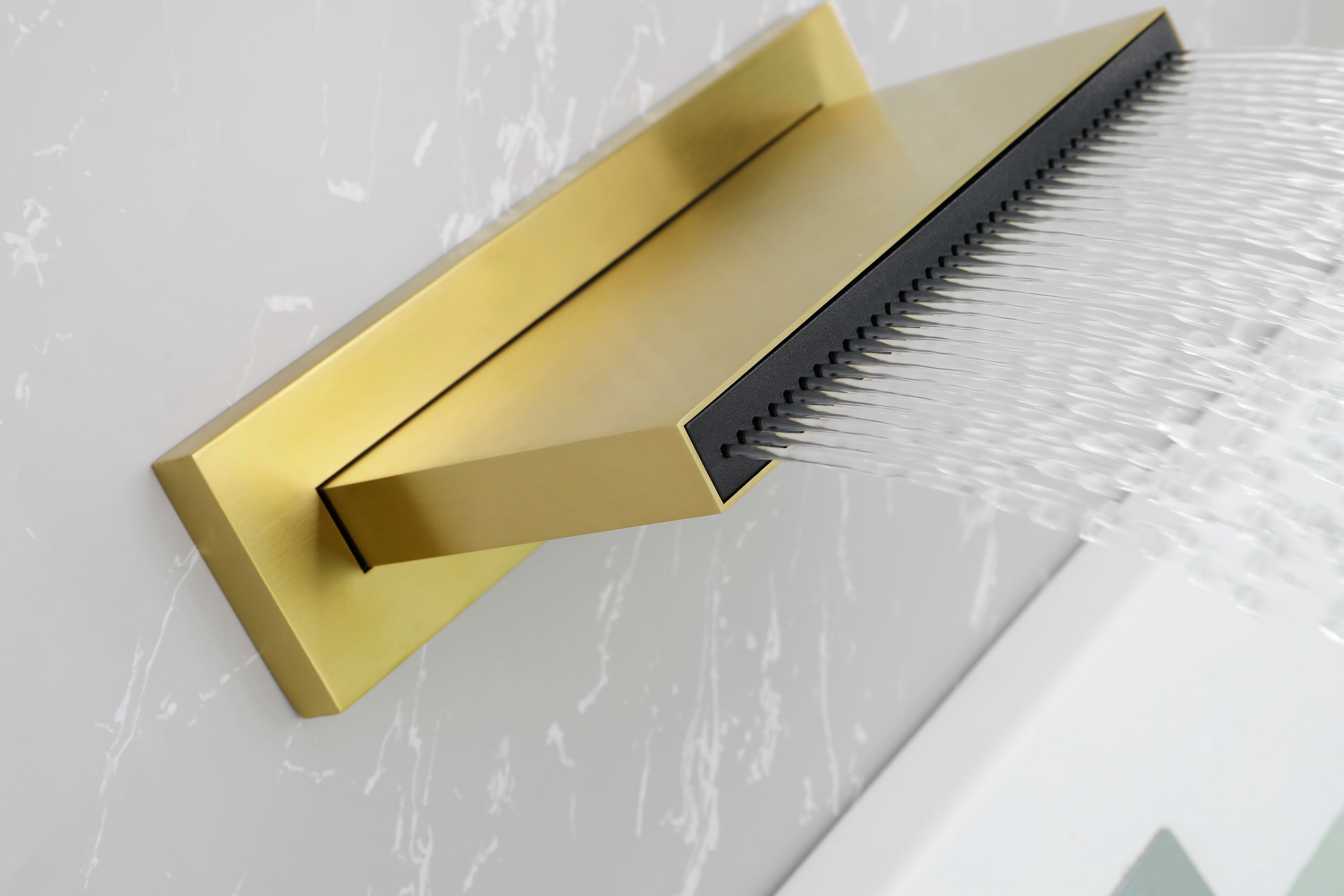 Shower Waterfall Tub Faucet Wall Mount Tub Filler Spout For Bathroom sink High Flow Cascade Waterfall - Gold