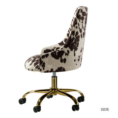 Printed Fabric Office Chair with Foam Cushion - Brown
