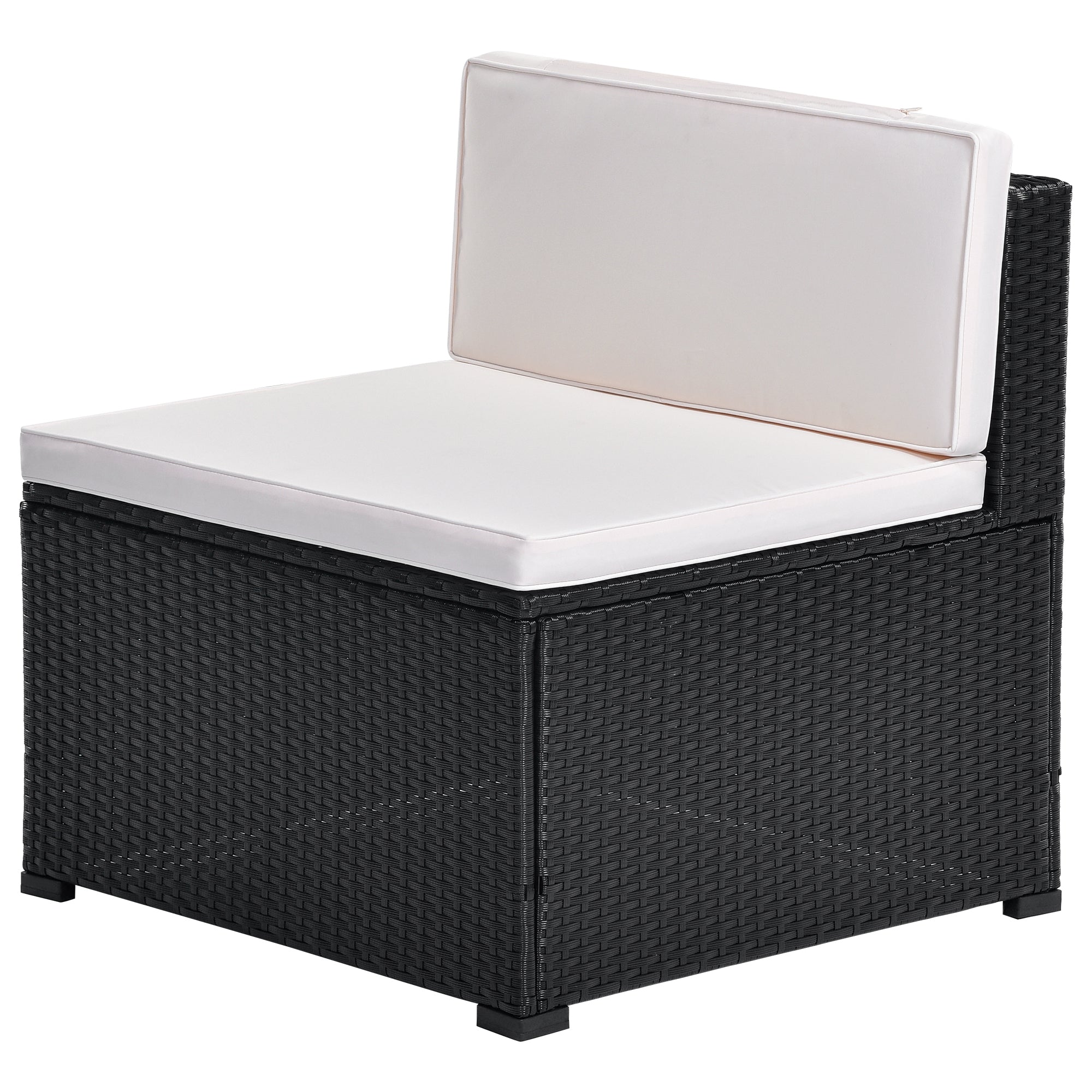 MAICOSY 10pc Outdoor Rattan Patio Garden Furniture Wicker Armchair Table Ottoman