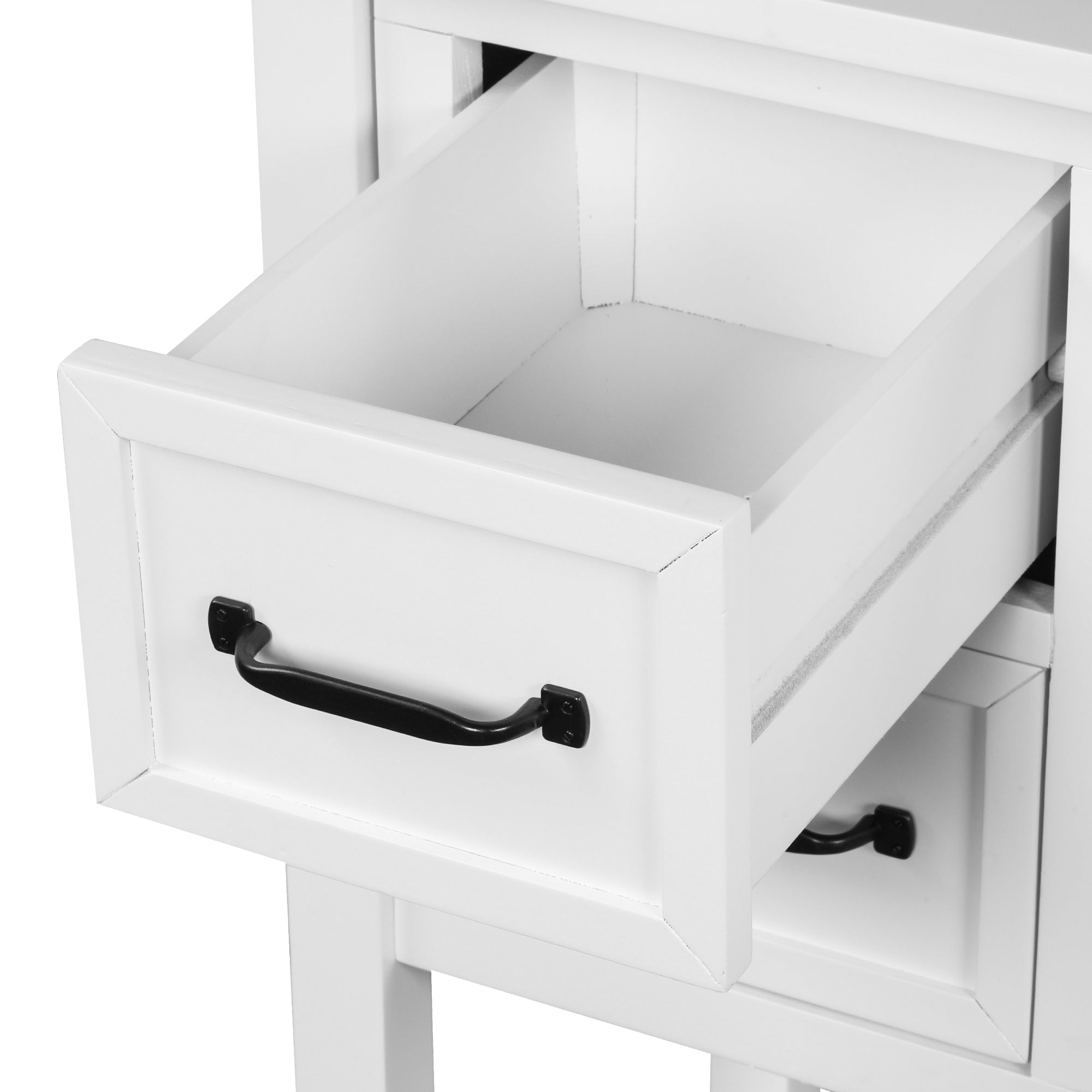 Modern Console Table with 4 Drawers, 1 Cabinet and 1 Shelf