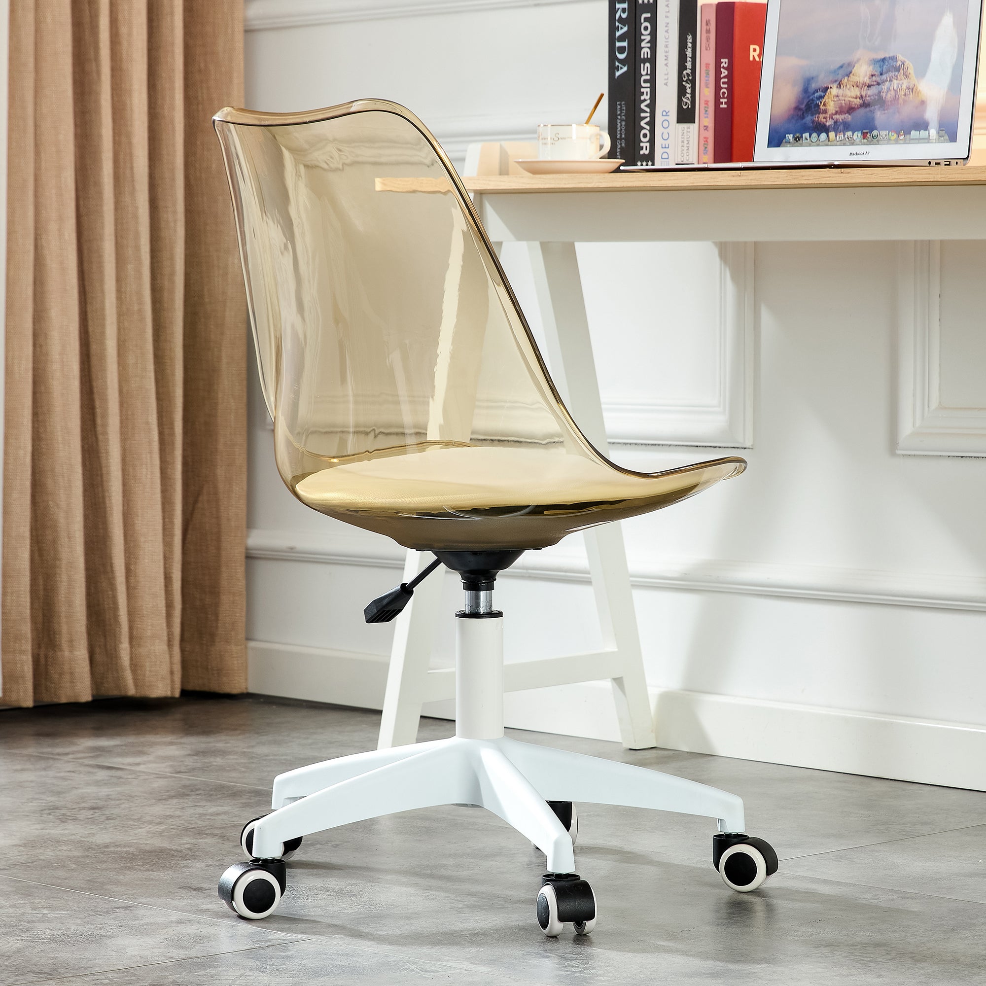 MAICOSY Modern Home Office Desk Chairs Swivel Engineering Adjustable 360° Chair - Amber Brown