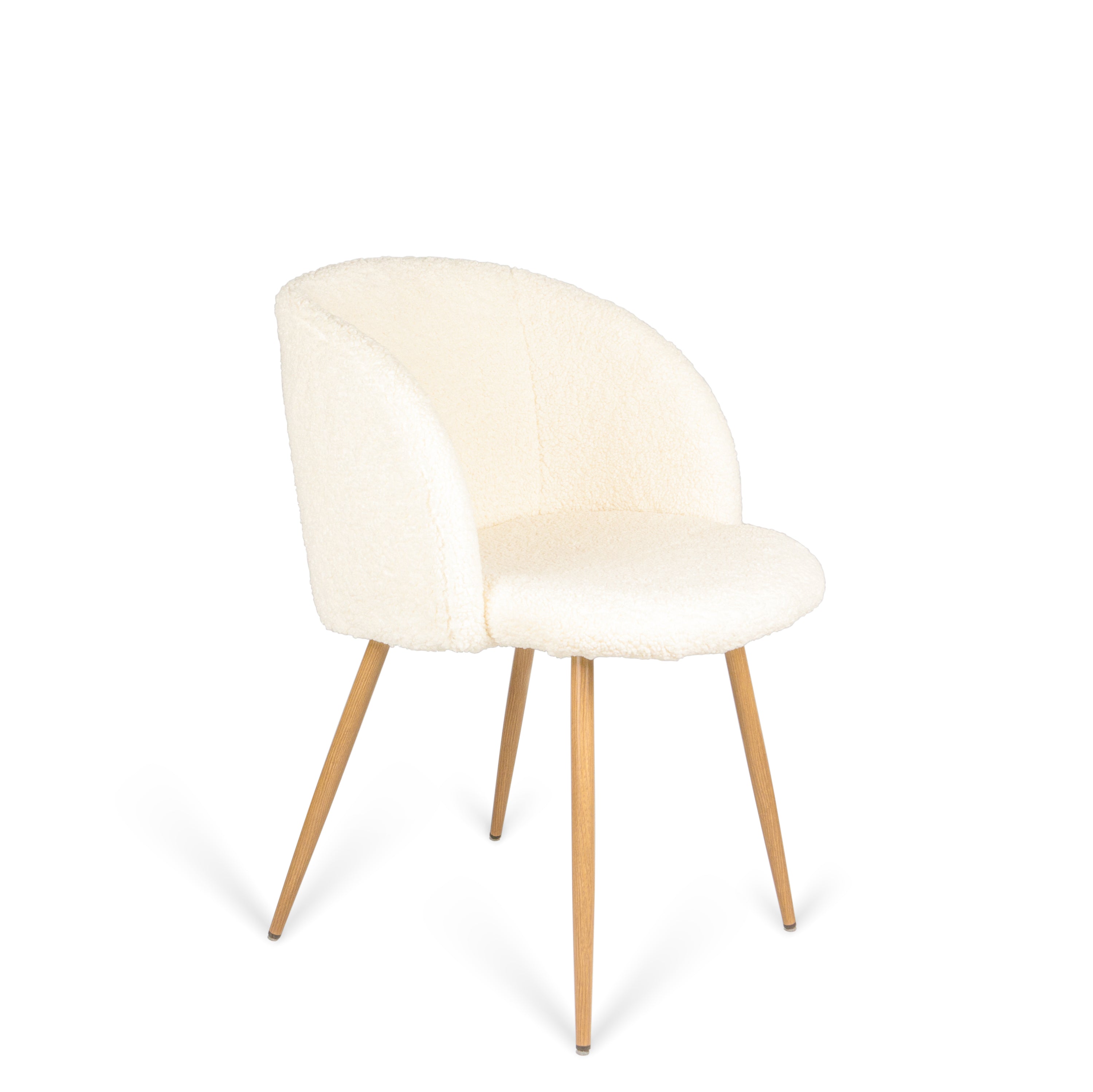 Teddy Faux Fur Dining Armrest Chair (Set of 2) - Off White