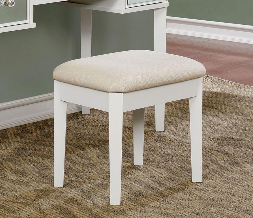 Contemporary White Vanity w/ Stool