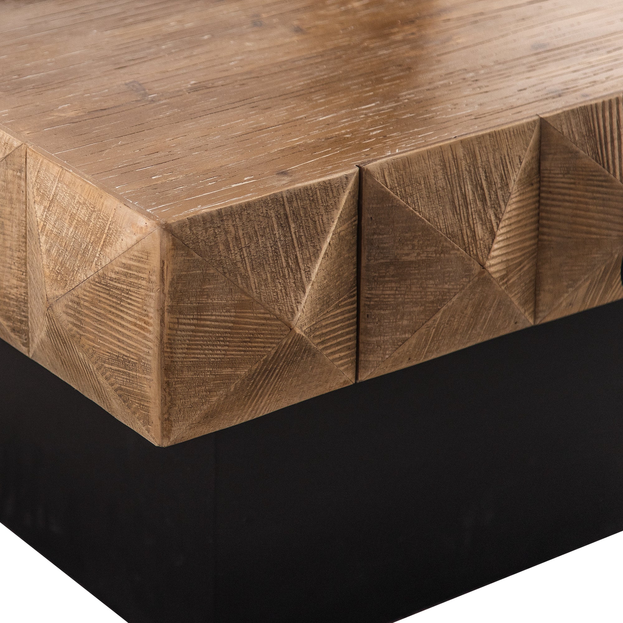 MAICOSY 41.33" Retro Coffee Table Stylish 3D Design 2 Drawer Apartment Furniture