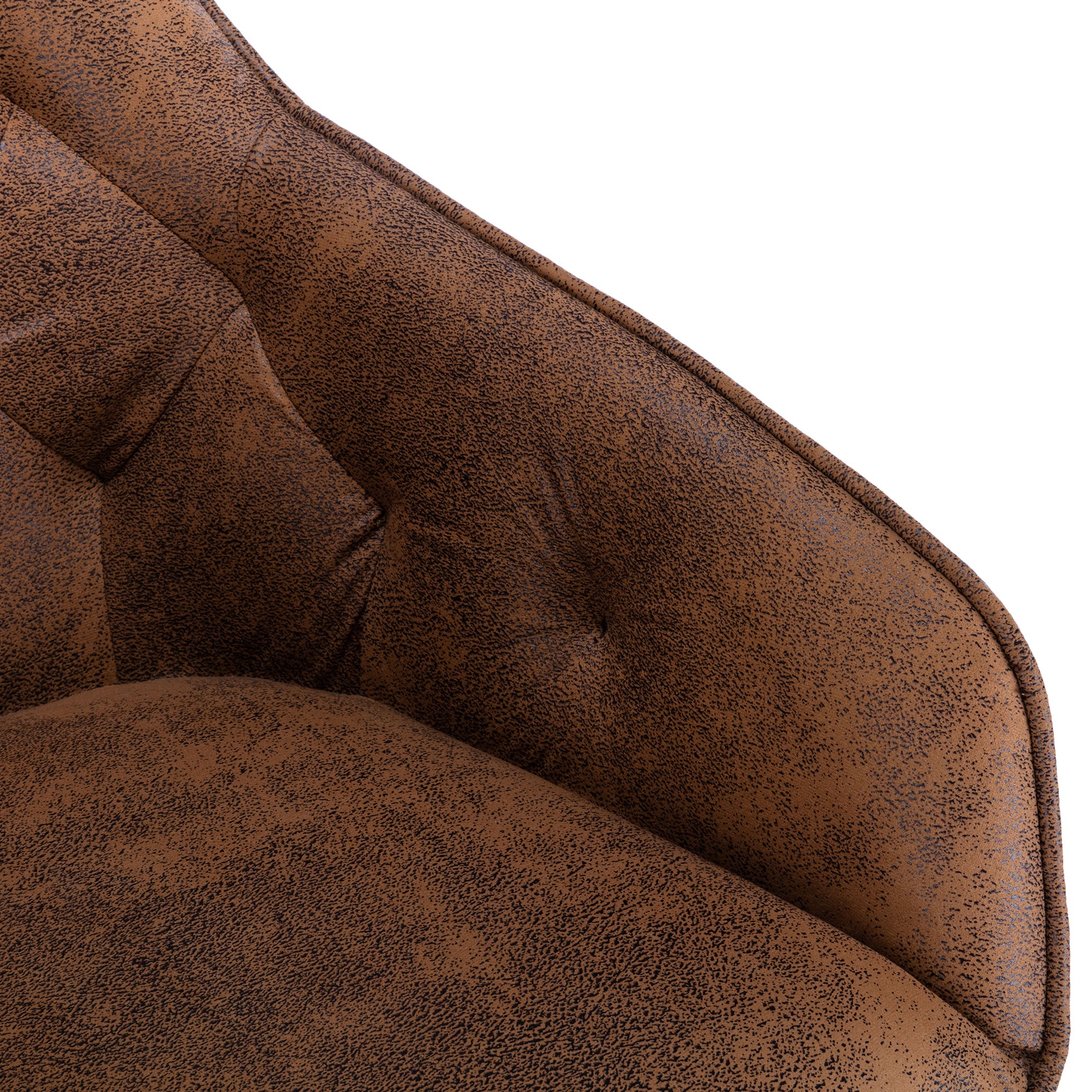 Solid Wood Tufted Upholstered Armless Chair - Coffee Brown