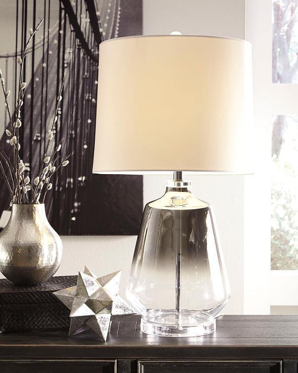 Translucent Silver Glass Contemporary Table Lamp