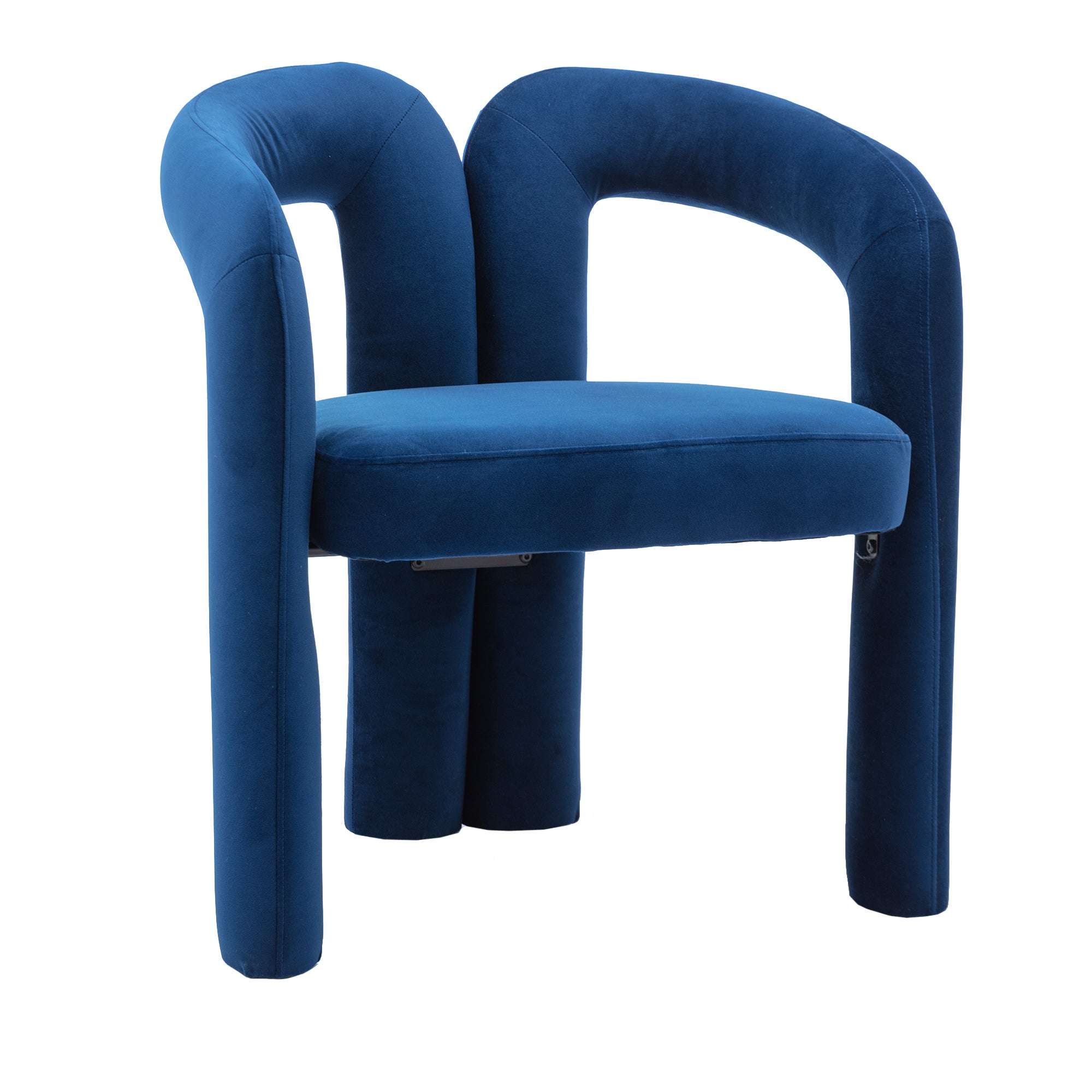 Contemporary Designed  Fabric Upholstered Accent/Dining Chair /Barrel Side Chairs (Set of 2) - Navy