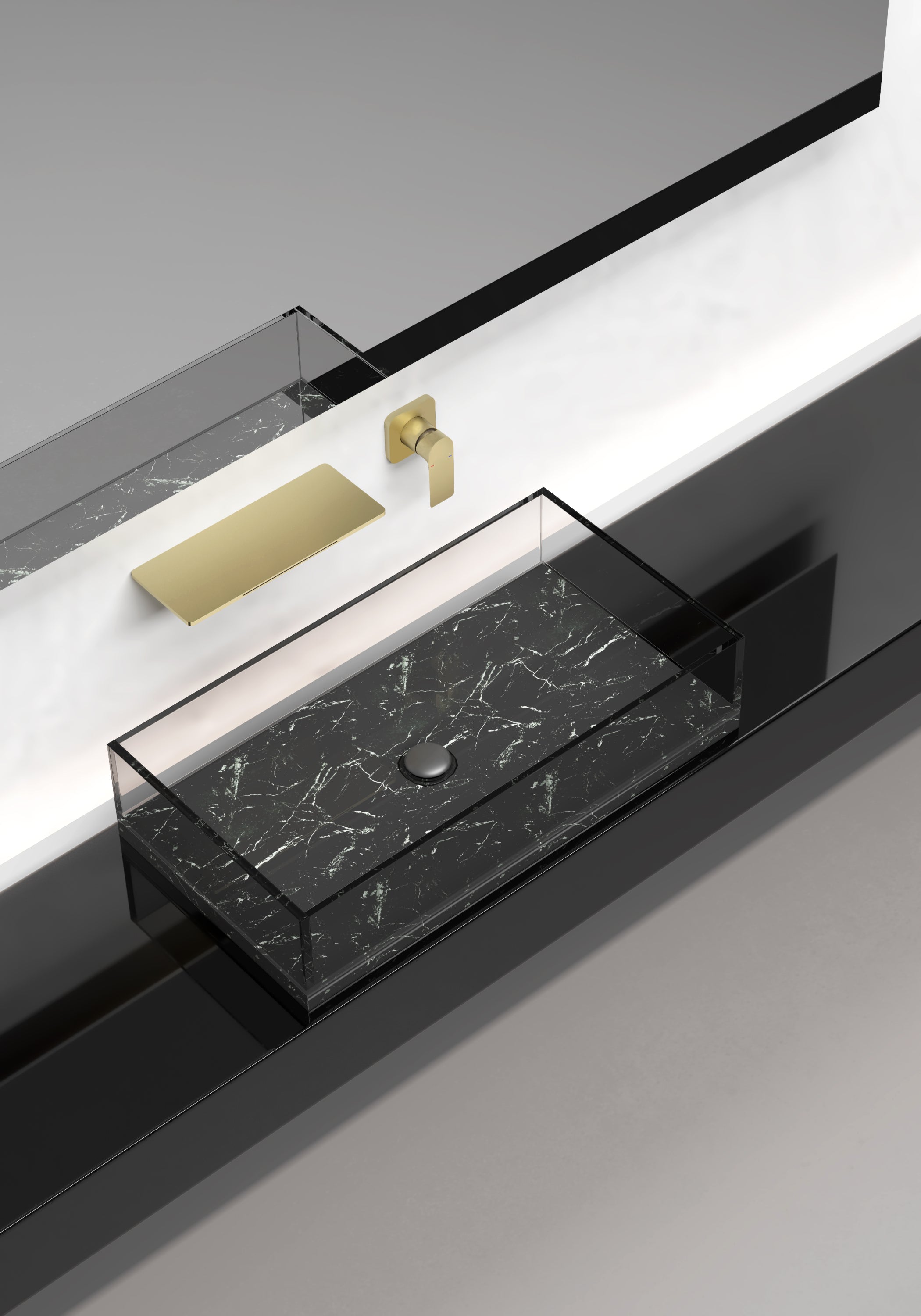 Waterfall Bathroom Sink Faucet - Gold