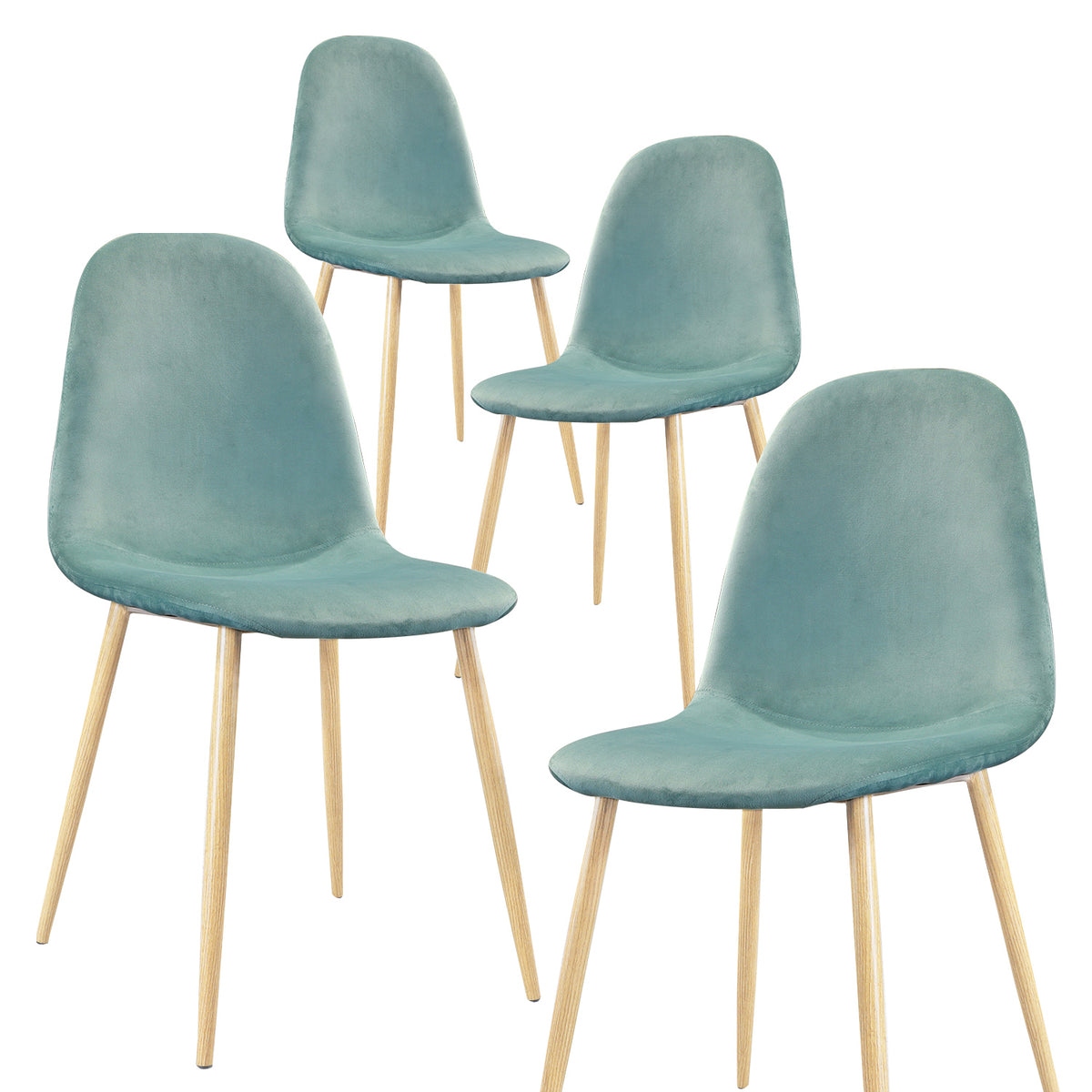 Mid Century Modern Side Dining Chairs (Set of 4) - Light Green
