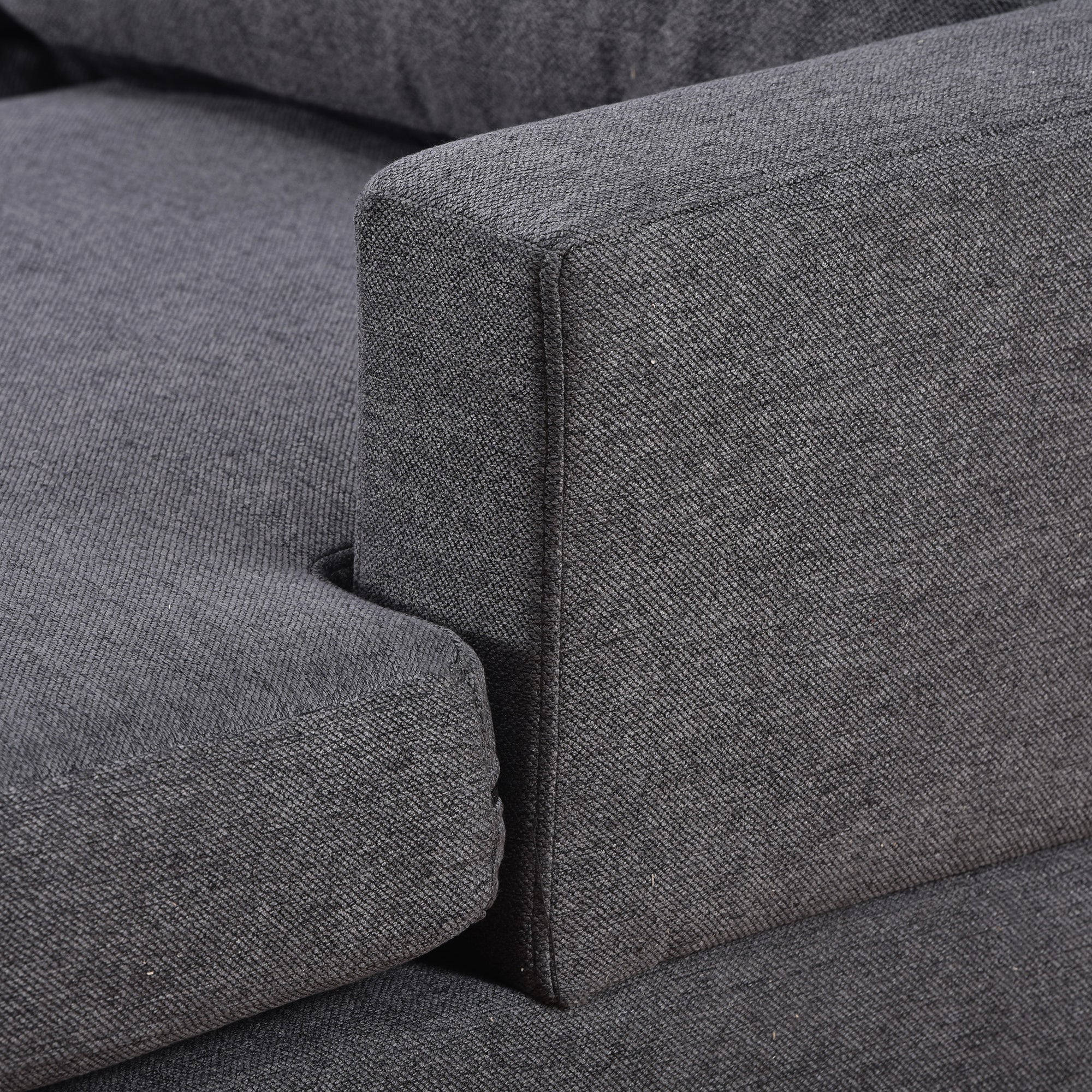 Modern Large Upholstered  U-Shape Sectional Sofa, Extra Wide Chaise Lounge Couch - Grey